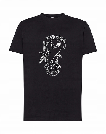 Koszulka T-SHIRT męska dla WĘDKARZA NA RYBY prezent NO KILL czarna XXL