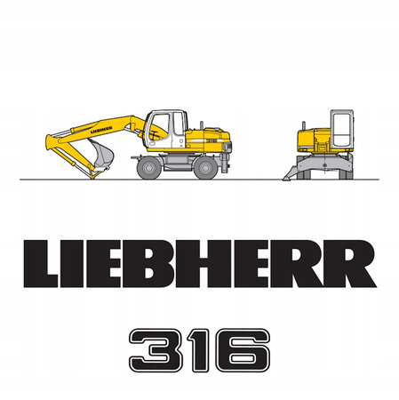 KOMPLET naklejek LIEBHERR 316 WYSOKIEJ jakości