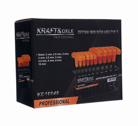 Zestaw 10 imbusów na stojaku KD10948