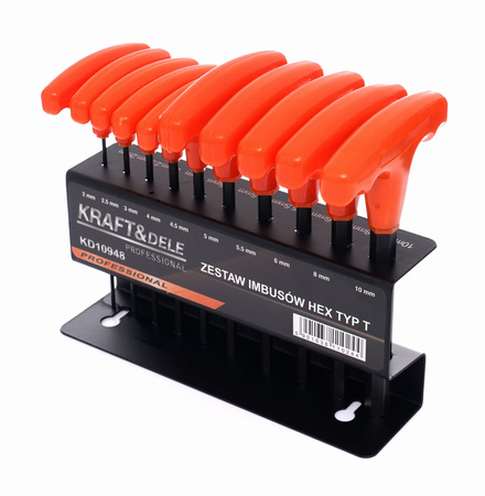Zestaw 10 imbusów na stojaku KD10948