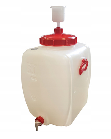 Zbiornik wody 60l z kranem i kompletnym przyłączem