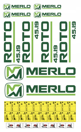 Naklejka ładowarka MERLO ROTO duży napis 70x15cm