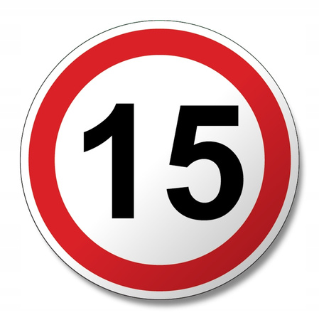 Ograniczenie prędkości 15km ZNAK ADR TIR 12cm