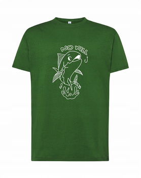Koszulka T-SHIRT męska dla WĘDKARZA NA RYBY prezent NO KILL zielony XXL