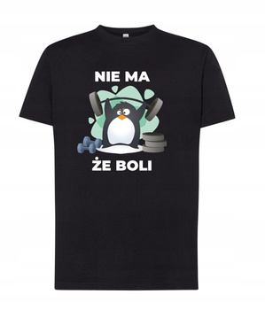 Koszulka treningowa męska siłownia trening Nie ma że boli czarna S