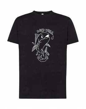 Koszulka T-SHIRT męska dla WĘDKARZA NA RYBY prezent NO KILL czarna XXL